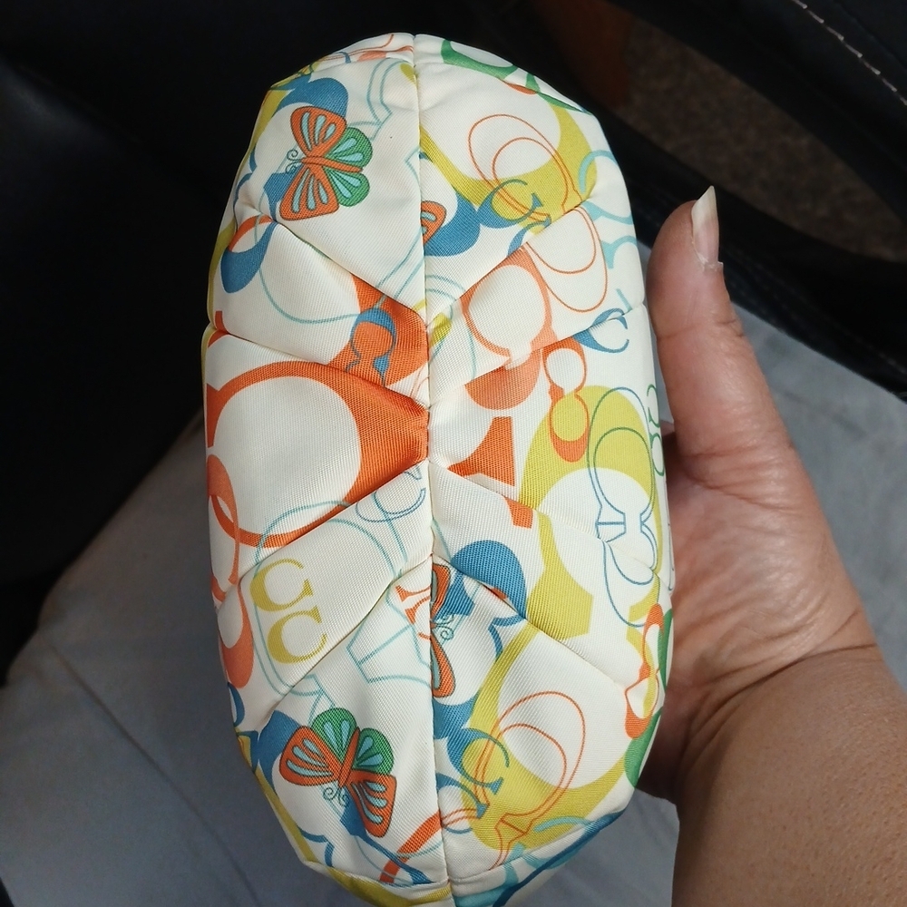Colorful Coach Mini Bag/Wristlet With Matching Sun Visor - Picture 7 of 10